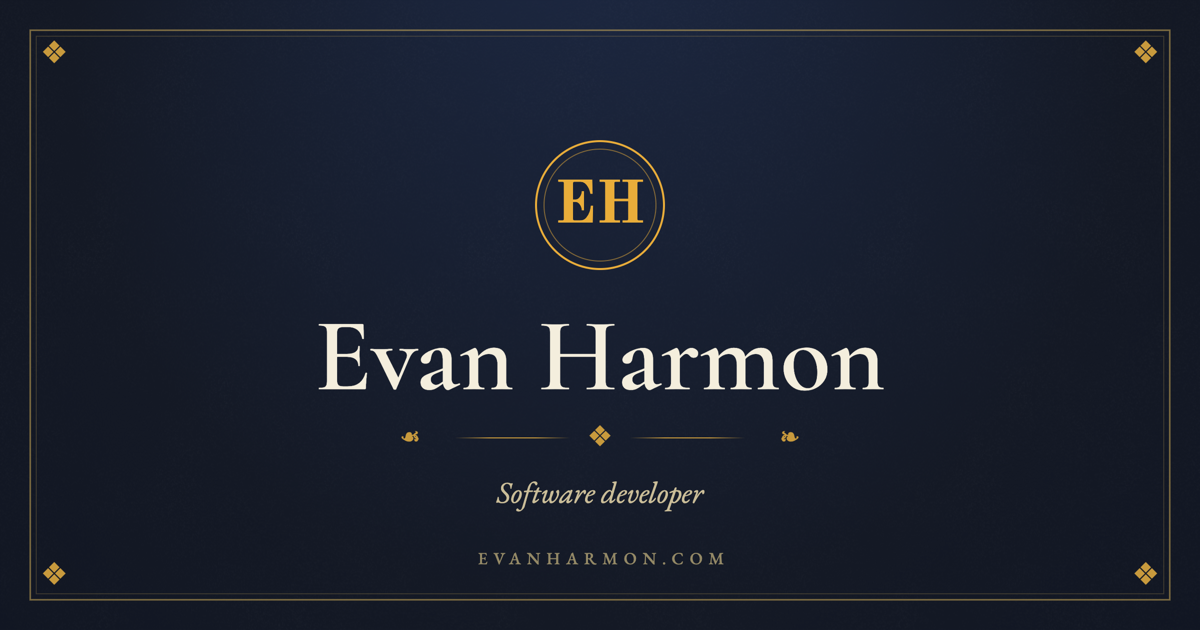Evan Harmon Open Graph share card